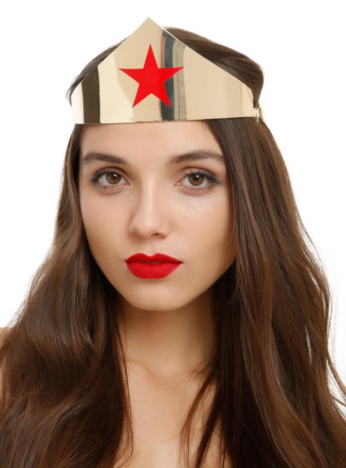 DC Comics WONDER WOMAN Movie Replica Tiara Crown Headpiece SHINY Gold Red Star