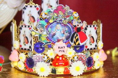 zIBELLINI Set Of Earrings +Alice In Wonderland Adorbaled Crystal Flower Crown He