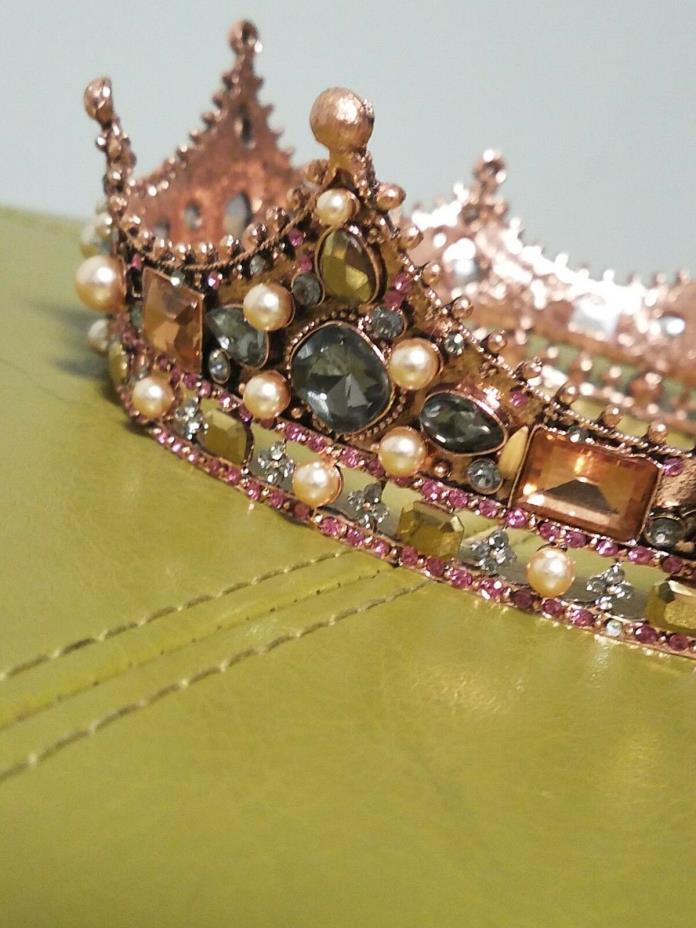 Royal Medieval Queen Princess Crown with Gems Renaissance Costume