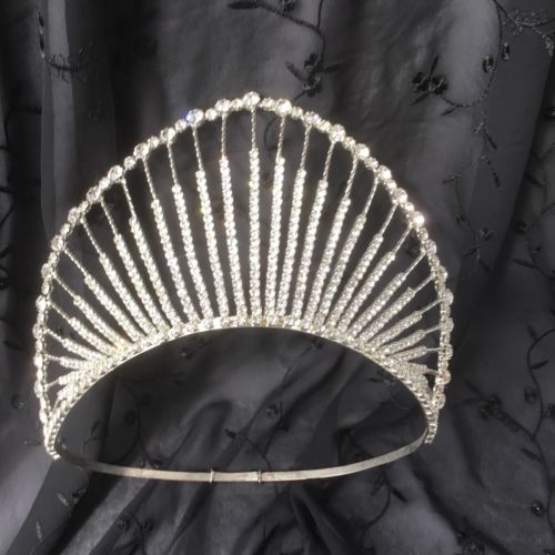 Rhinestone Crown Tiara Pageant Costume 5inches Tall 11 Inches Around Adjustable