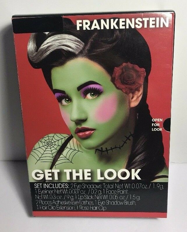 Frankenstein Makeup Accessories Kit Set Halloween Cosplay Lashes Flower New