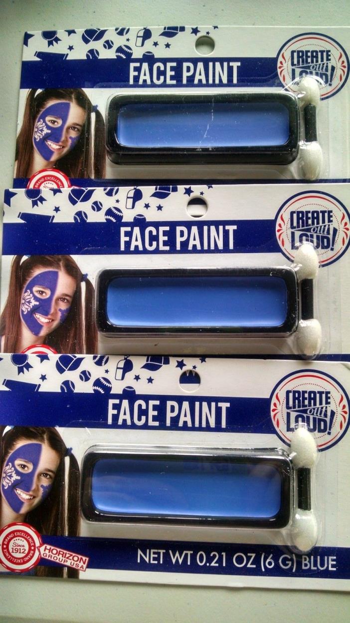 3 New Blue Sport/School Colors- Team Spirit- Costume Makeup- Face Paint