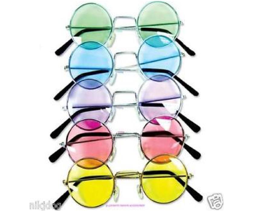 Rhode Island Novelty John Lennon Colored Sunglasses 2 pairs (colors vary)