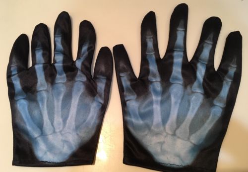 Skeleton Gloves Bones Hands Child Large Small Adult Skull Hand Costume Reaper