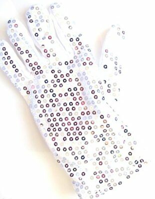 Panda's House White Sequin LED Raver Light Up Gloves(1 pair)