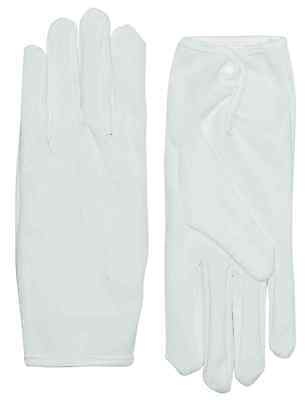 WHITE PARADE GLOVES w/SNAP COLOR GUARD FORMAL SANTA ADULT COSTUME ACCESSORY