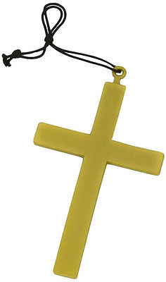 Jumbo Giant Gold Plastic Cross Priest Monk Nun Religious Costume Decor Accessory