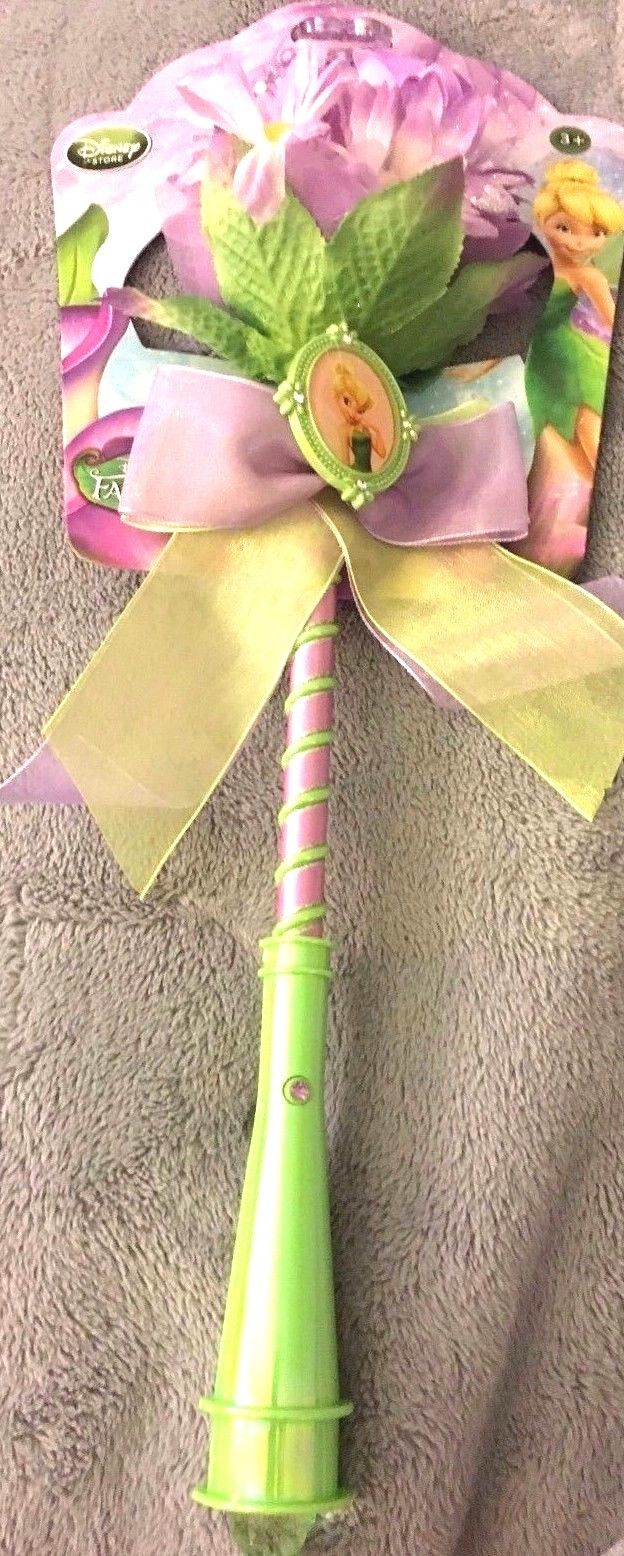 NWT~Disney Store ~ TINKERBELL~ Light-Up Metal Wand Flower Cameo  Age 2+~Retired