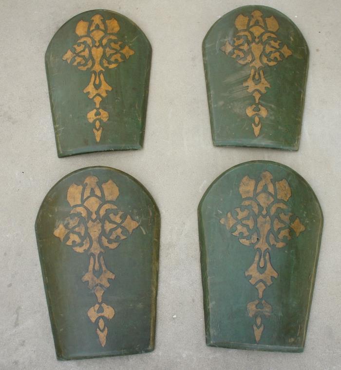 Lot 4 Green Leather Shield LARP SCA Armor Medieval Prince of Persia Movie Prop C