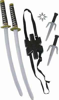 Fun World Unisex-Adult's Ninja Double Sword Set, Multi, Standard