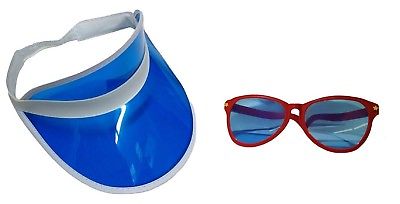 Blue Clear Visor Goofy Red Jumbo Sunglasses Fun July 4th Hat Costume Accessory