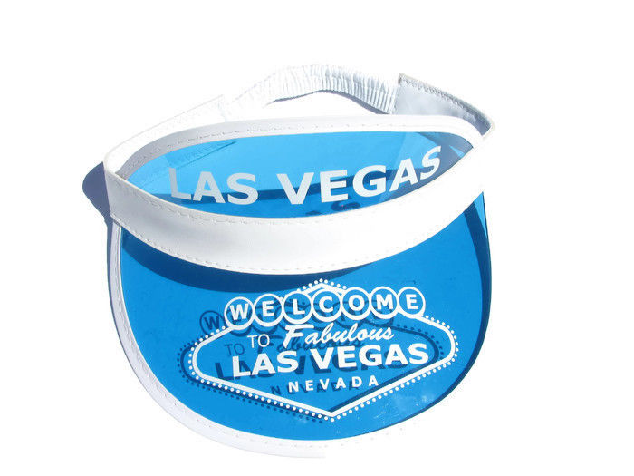 Blue Las Vegas Poker Dealer Bingo Plastic Clear Visor Hat Fear & Loathing