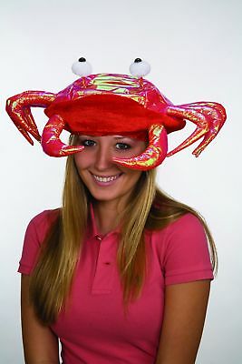 Marine Animal Hat Red Novelty Lobster Crab Seafood Costume Accessory Fish Cap