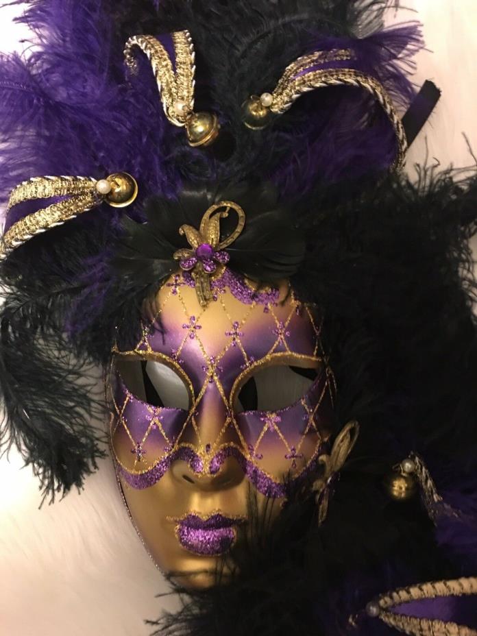 maschera del galeone Hand Made Venezia Mask PURPLE/BLACK/GOLD