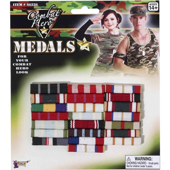Combat Hero Army, Marine Medals Bar Ribbon Style Costume, Cosplay, Theater