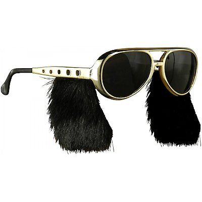 Rock & Roll King Sun Glasses with Sideburns 50s Halloween Costume Accessory