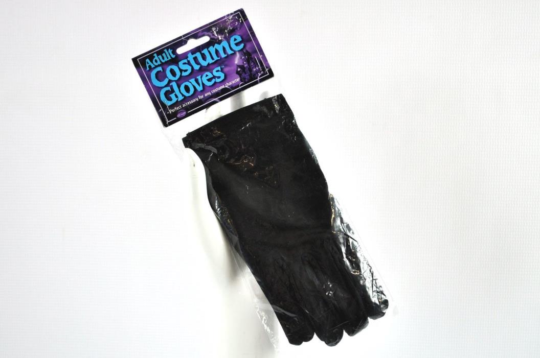 Fun World Adult Size Black Wrist Gloves Costume Accessory Halloween Dress Up