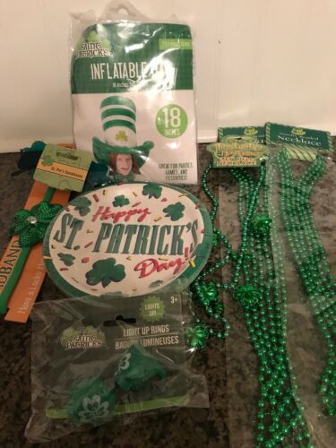 St Patricks Day Party Beads, Hat, Glasses Lot of 8 Fun Accessories