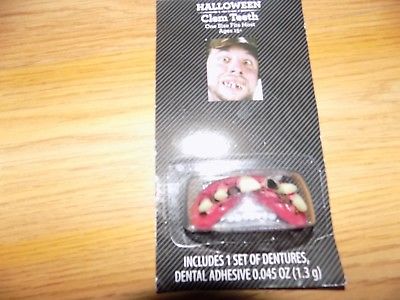 1 Set of Dentures Clem Teeth Halloween Costume Accessory Bubba Rotted Hillbilly