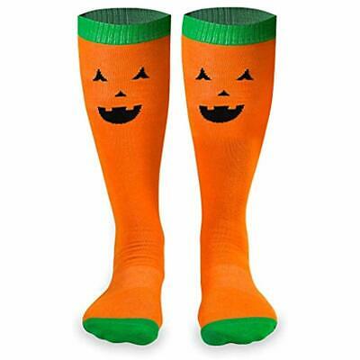 Jack-O-Lantern Halloween Knee High Half Cushioned Athletic Running Socks Fun By