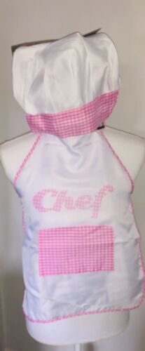 Kids Chef Apron & Hat Cooking Kids Dress-up Party NWT Pink Girls Play Pretend