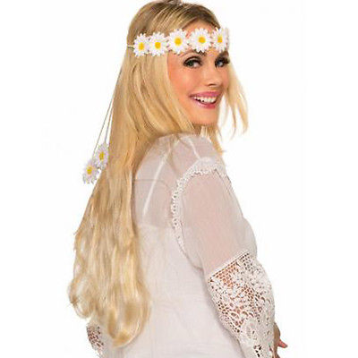 Daisy Flower Fairy Adult Hippie Fairy Headband Costume Halloween Accessory