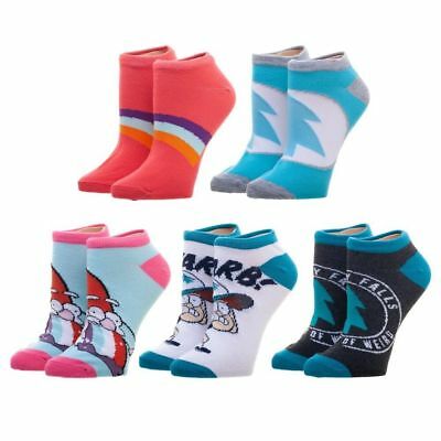 Disney Gravity Falls Ankle Socks Cartoon Women's Ladies 5 Pairs Sz 9-11