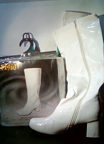 Spirit halloween white gogo boots size large(9)