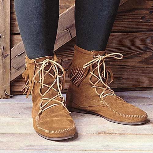 Medieval Low Boots with Fringe