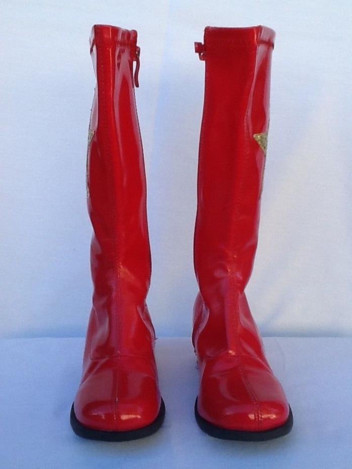 Girls costume red Boots With Star  size Small