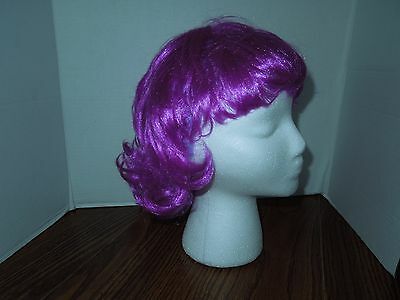 Costume Wig Purple Short Hair Flips up at bottom of Hair One Size Great Wig!