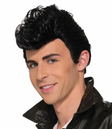 Black 50s Greaser Adult Wig Costume Accessory NEW