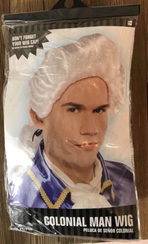 New Colonial Man White Wig Costume Dress-Up Play Drama Class #B5