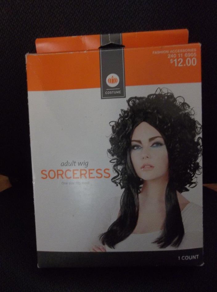 NWT's Women Halloween Sorceress Adult Long Black Wig