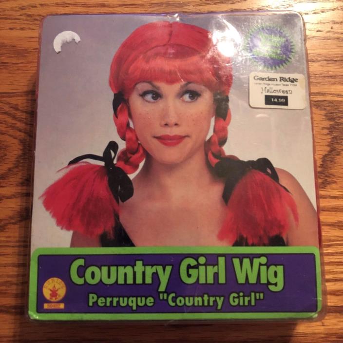 Halloween Country Girl Wig ! Redhead with the old school pig tails !