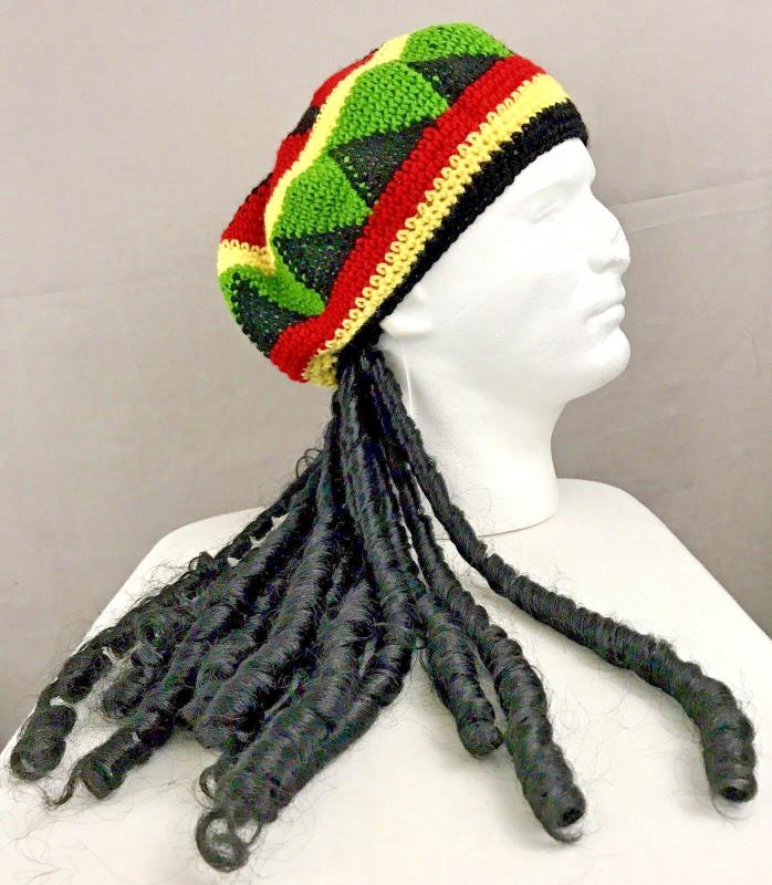 Jamaican Rasta Hat Dreadlocks Wig Beanies Reggae Mao Fancy Hair Wraps Braiding