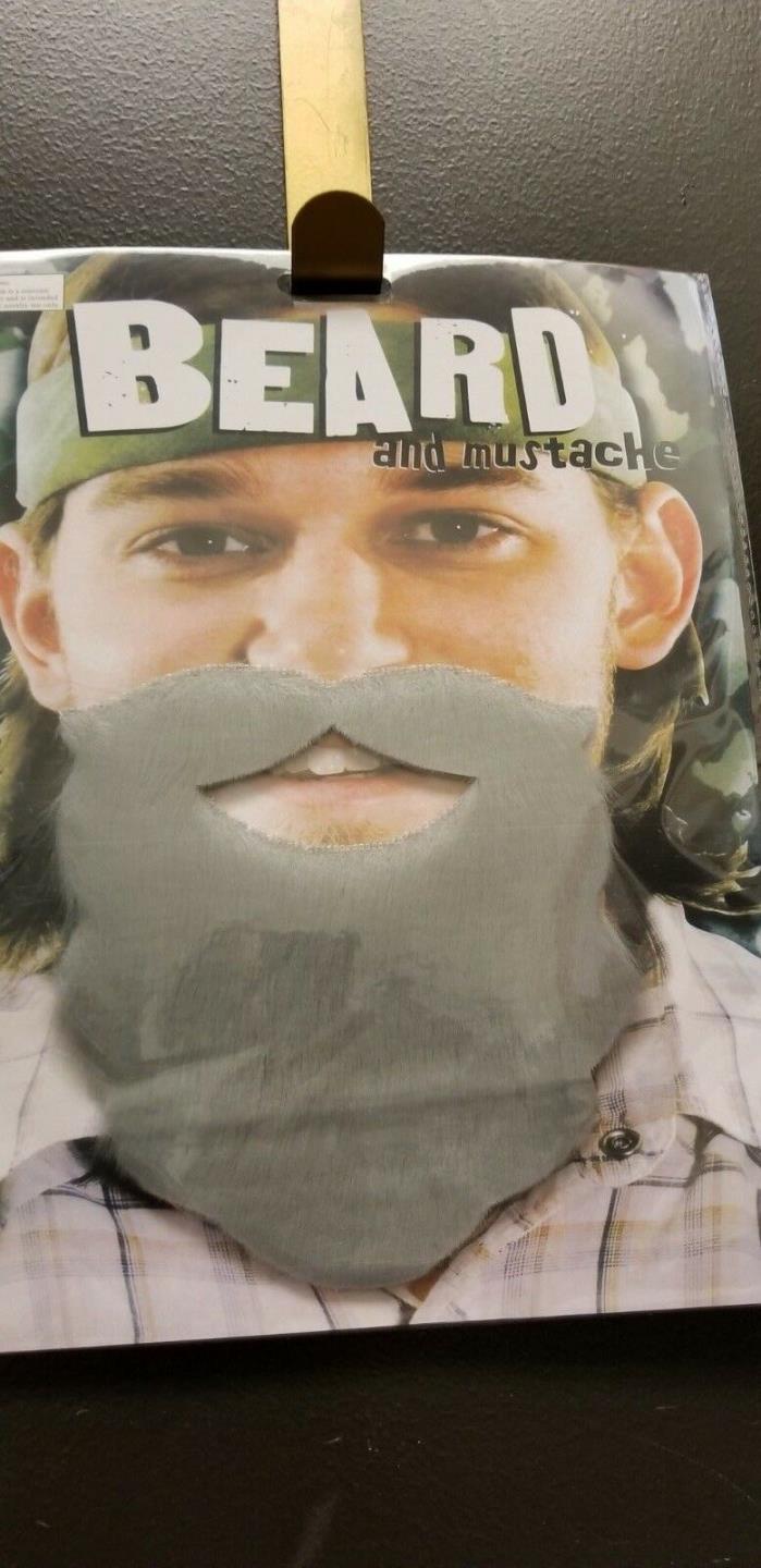 Gray Fake Beard and Moustache Party Fancy Dress Costume Props Halloween