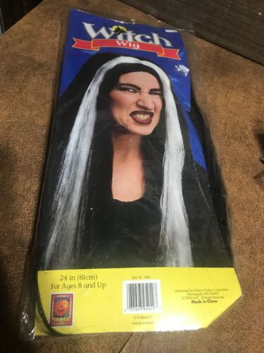 Wicked Witch Black White Streak Wig Costume Accessory