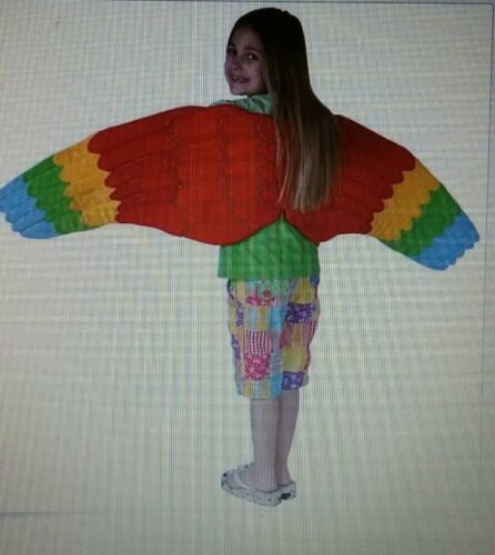 Child Full Length Parrot Costume Wings Dress Up Bird EUC