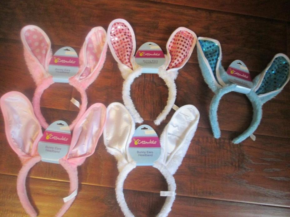 Bunny Rabbit Adjustable EARS head-band CHOOSE Color Pink White Blue EASTER