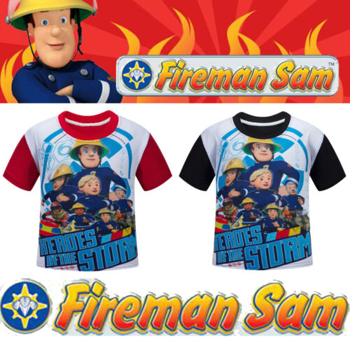 Kid Boy Fireman Sam Costume Short Sleeve Clothes Tops Summer T-shirt Tee Shirt P