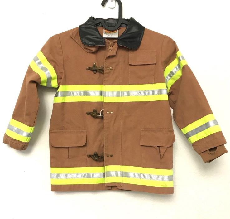 Get Real Gear Firefighter Jacket 4-6 Fireman Halloween Dress Up Brown Aeromax
