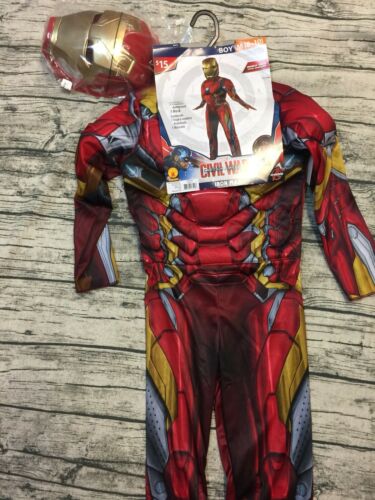 Iron Man Muscle Costume Marvel Captain American Civil War Boys 8-10 NEW