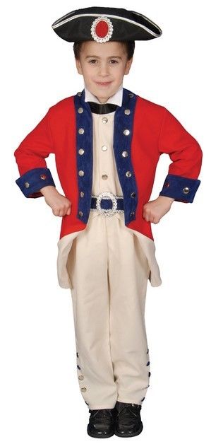 Child's Historical Colonial Soldier Dress Up Costume NEW Size Small 4-6 Years