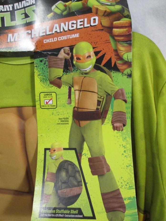 Teenage Mutant Ninja Turtles MICHELANGELO Boys L (12-14) Halloween Costume NEW