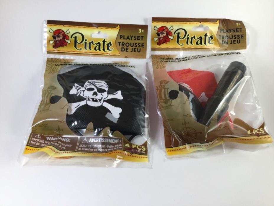 Pirate Costume Playsets Headband Necklace Eye Patch Telescope Hat Earring
