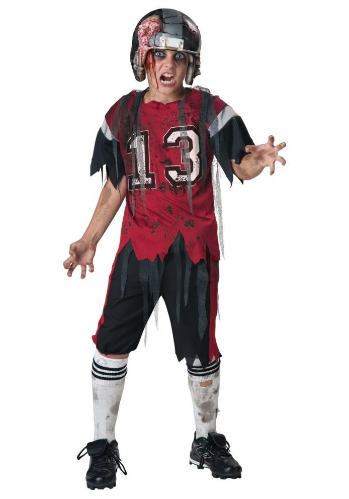 KIDS DEAD ZONE FOOTBALL PLAYER ZOMBIE COSTUME SIZE 14 (with defect)