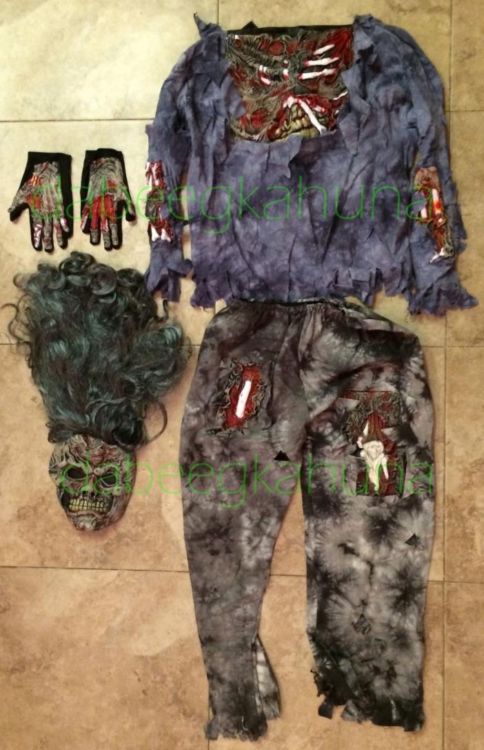 California Costume - Zombie / Monster - Shirt, Pants, Hands & Mask - Med Boy