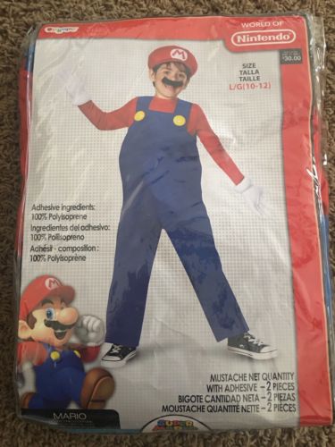 NEW Kids Super Mario Costume/dress up  Large (10-12)
