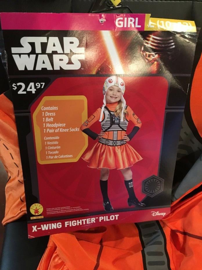 Star Wars X-Wing Fighter Pilot Girls Halloween Costume Size Large 10-12 New 1846